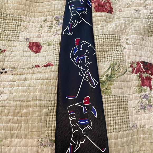 Men’s New Hockey Polyester Tie - Picture 1 of 4